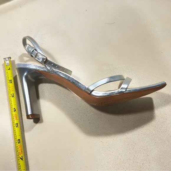 Silver Women’s Modatope Strapy Heeled Square Open Toe Chunky High Heels - Picture 14 of 15